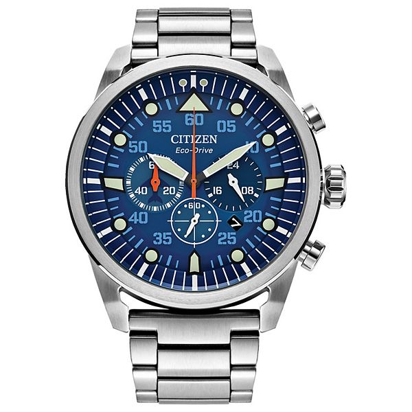 Citizen Men's Eco-Drive Weekender Avion Stainless Steel Chronograph ...