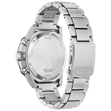 Citizen Men's Eco-Drive Weekender Avion Stainless Steel Chronograph Bracelet Watch