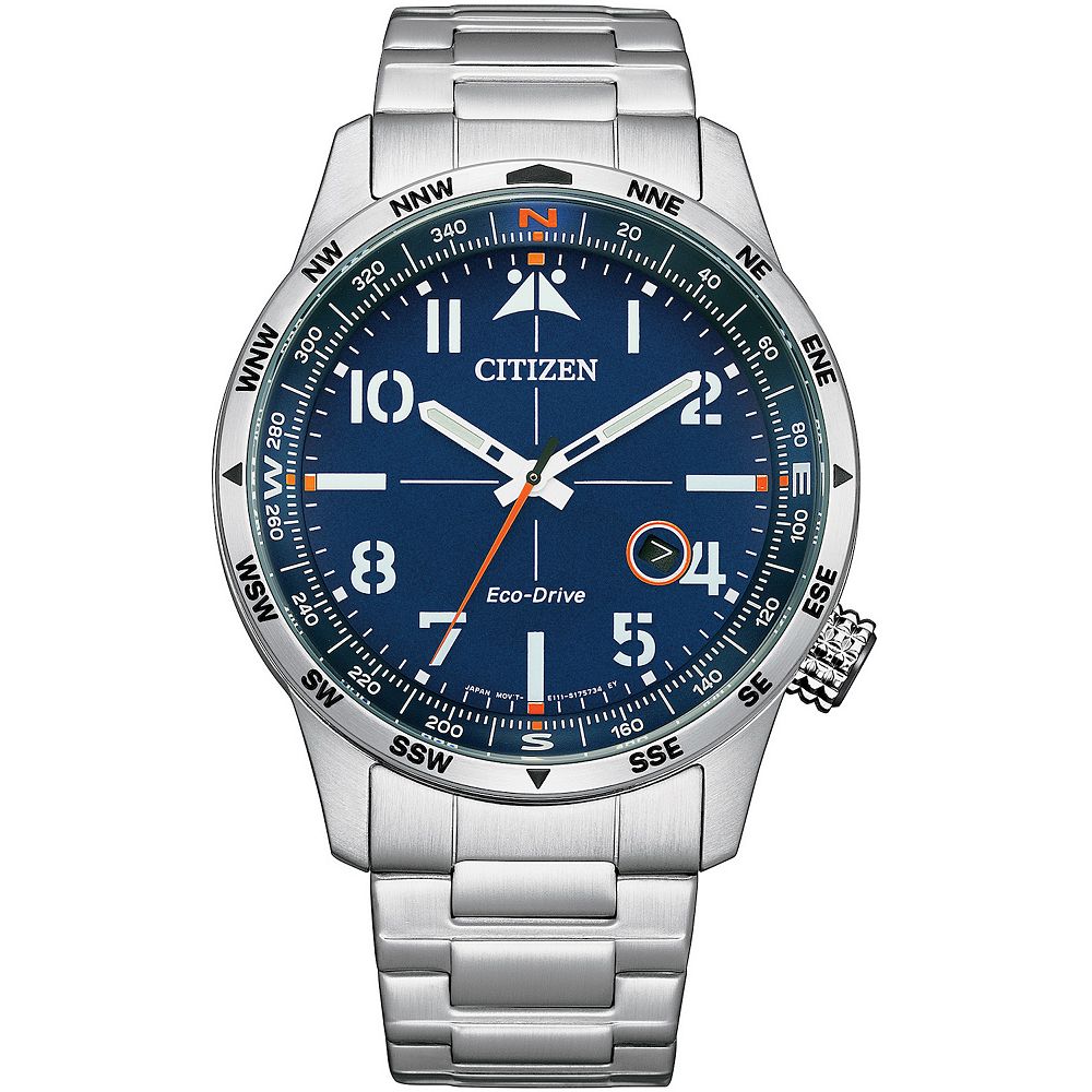 Citizen Men's 43mm Eco-Drive Avion Stainless Steel Bracelet Watch
