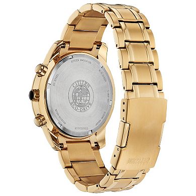 Citizen Men's Eco-Drive Brycen Gold Tone Stainless Steel Chronograph Bracelet Watch