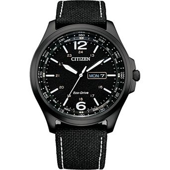 Citizen Men's Eco-Drive Classic Black Stainless Steel Black Canvas Strap Watch
