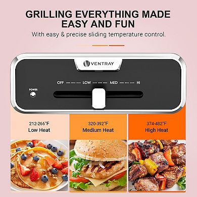 Ventray 1200W Nonstick Indoor Electric Grill, Adjustable Temperature