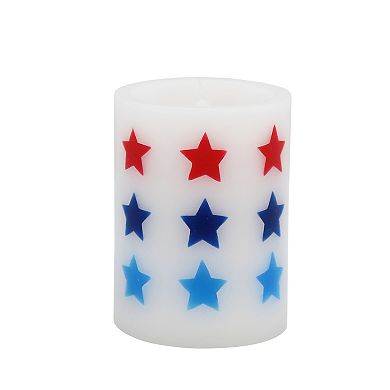 Celebrate Together Americana Stars LED 3" x 4" Pillar Candle