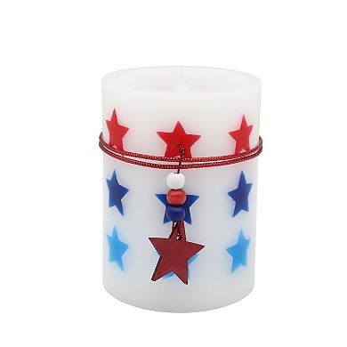 Celebrate Together Americana Stars LED 3" x 4" Pillar Candle