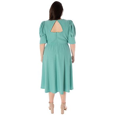 Plus Size Bleecker 126 Textured Knit Fit & Flare Midi Dress