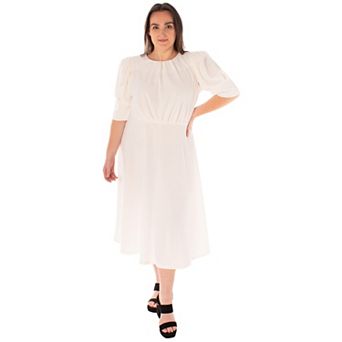 Plus Size Bleecker 126 Textured Knit Fit & Flare Midi Dress