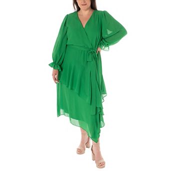 Plus Size Bleecker 126 Modern Ruffle Midi Dress