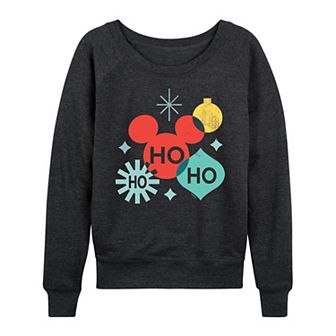 Disney's Mickey Mouse Women's Holiday Shapes French Terry Long Sleeve Tee