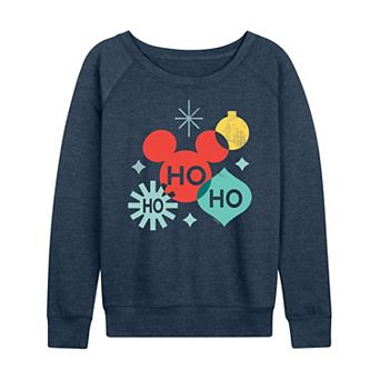 Disney's Mickey Mouse Women's Holiday Shapes French Terry Long Sleeve Tee