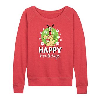 Disney's Pluto Women's Happy Howlidays French Terry Long Sleeve Tee