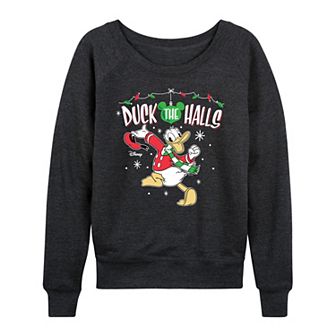 Disney's Donald Duck Women's Duck The Halls French Terry Long Sleeve Tee
