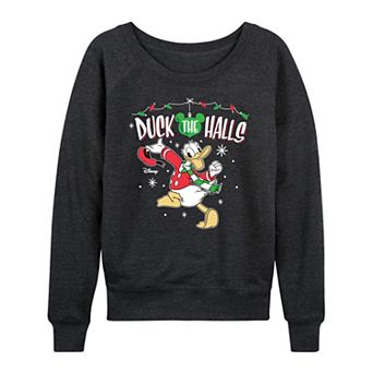 Disney's Donald Duck Women's Duck The Halls French Terry Long Sleeve Tee