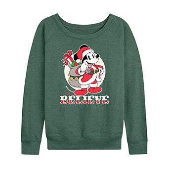 Disney's Mickey Mouse Women's Believe French Terry Long Sleeve Tee