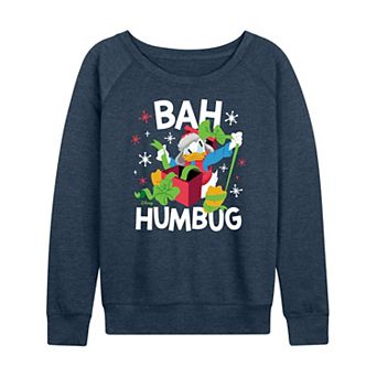 Disney's Donald Duck Women's Bah Humbug French Terry Long Sleeve Tee