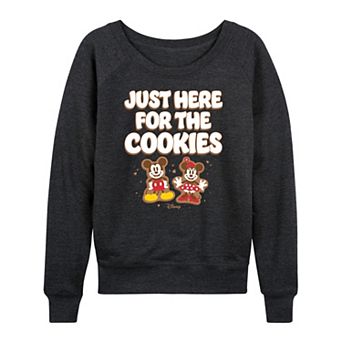 Disney's Mickey and Minnie Mouse Women's Cookies French Terry Long Sleeve Tee