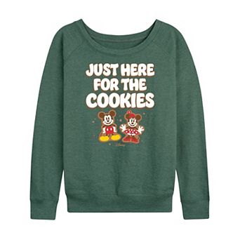 Disney's Mickey and Minnie Mouse Women's Cookies French Terry Long Sleeve Tee