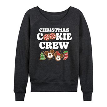 Disney's Mickey and Minnie Mouse Women's Christmas Cookie French Terry Long Sleeve Tee
