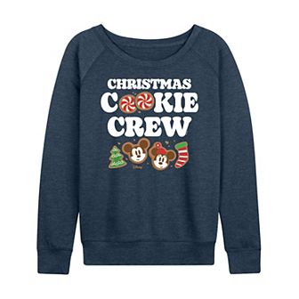Disney's Mickey and Minnie Mouse Women's Christmas Cookie French Terry Long Sleeve Tee