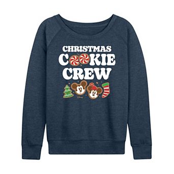 Disney's Mickey and Minnie Mouse Women's Christmas Cookie French Terry Long Sleeve Tee