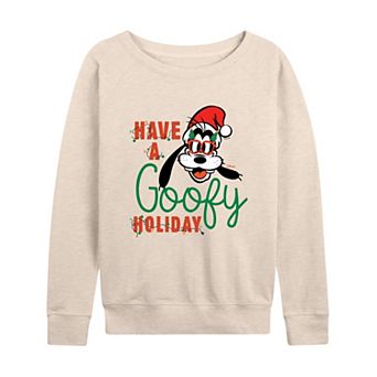 Disney's Goofy Women's Holiday French Terry Long Sleeve Tee