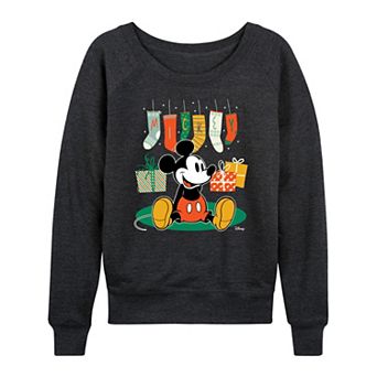 Disney's Mickey Mouse Women's Stockings French Terry Long Sleeve Tee