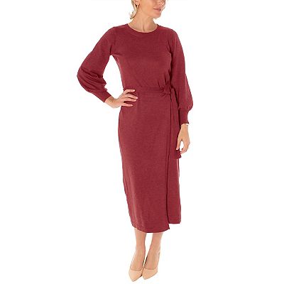 Women s Taylor Tie Sash Midi Sweater Dress