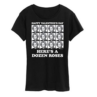 Women's Golden Girls Happy Valentine's Day Roses Graphic Tee