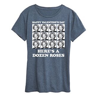 Women's Golden Girls Happy Valentine's Day Roses Graphic Tee