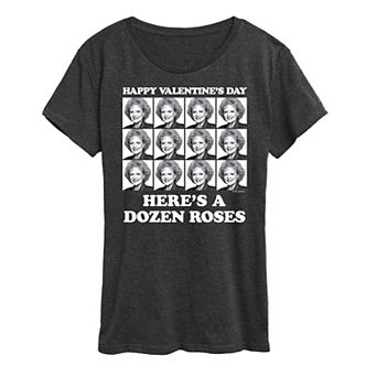 Women's Golden Girls Happy Valentine's Day Roses Graphic Tee