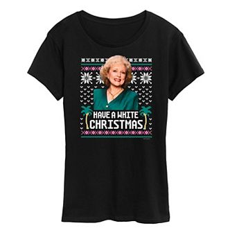 Women's Golden Girls Rose White Christmas Graphic Tee