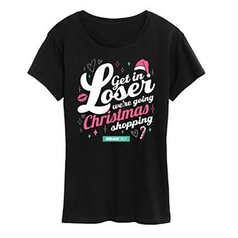 Women's Mean Girls Get In Loser Christmas Shopping Graphic Tee