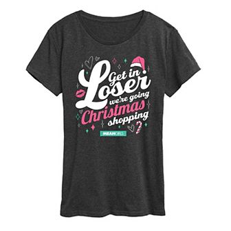 Women's Mean Girls Get In Loser Christmas Shopping Graphic Tee