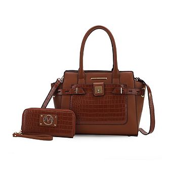 MKF Collection Isla Crocodile Embossed Satchel Bag by Mia K