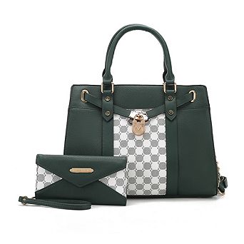 MKF Collection Christine Circular Print Satchel Bag witch matching wallet by Mia K- 2 pc