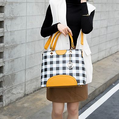 MKF Collection Gabriella Checkers Handbag with Wallet by Mia K