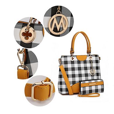 MKF Collection Gabriella Checkers Handbag with Wallet by Mia K
