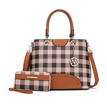 MKF Collection Gabriella Checkers Handbag with Wallet by Mia K