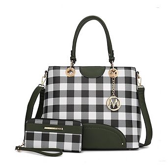 MKF Collection Gabriella Checkers Handbag with Wallet by Mia K