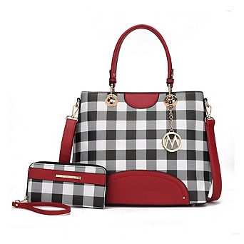 MKF Collection Gabriella Checkers Handbag with Wallet by Mia K