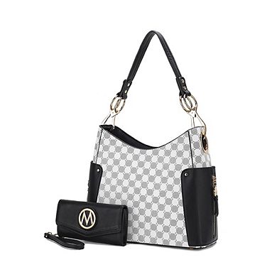 MKF Collection Penelope Circular Print Shoulder Bag witch matching wallet by Mia K- 2 pieces