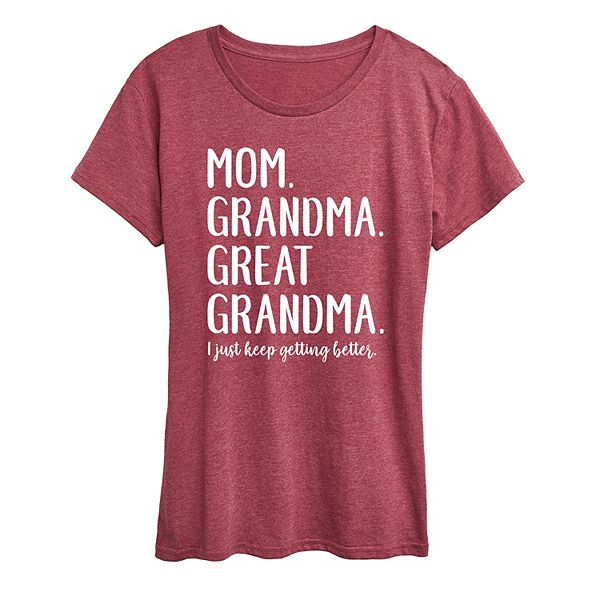 Women's Grandma Graphic T-Shirt - Cute Grandmother Design Comfort Fit