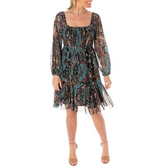 Women's Taylor Mesh & Smocked Mini Dress