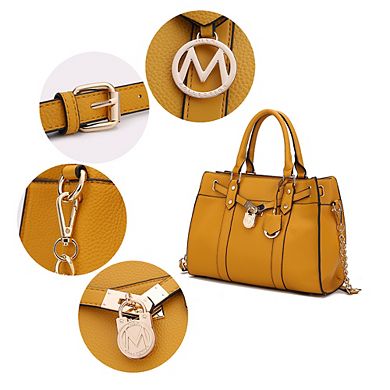 MKF Collection Christine Vegan Leather Women’s Satchel Bag with wallet by Mia K  2 pieces