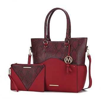 MKF Collection Iris Snake Embossed Women’s Tote Bag & matching Wristlet Pouch by Mia K- 2 pc