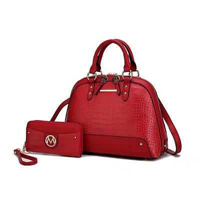 倭薫 MKF Collection Nora Women's Premium Croco Satchel by Mia k- 2 PCS
