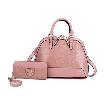 MKF Collection Nora Women's Premium Croco Satchel by Mia k- 2 pc