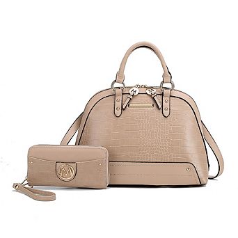 MKF Collection Nora Women's Premium Croco Satchel by Mia k- 2 pc