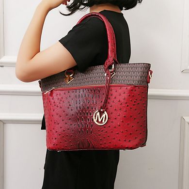 MKF Collection Grace Signature and Croc Embossed Tote Bag by Mia K