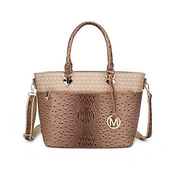 MKF Collection Grace Signature and Croc Embossed Tote Bag by Mia K