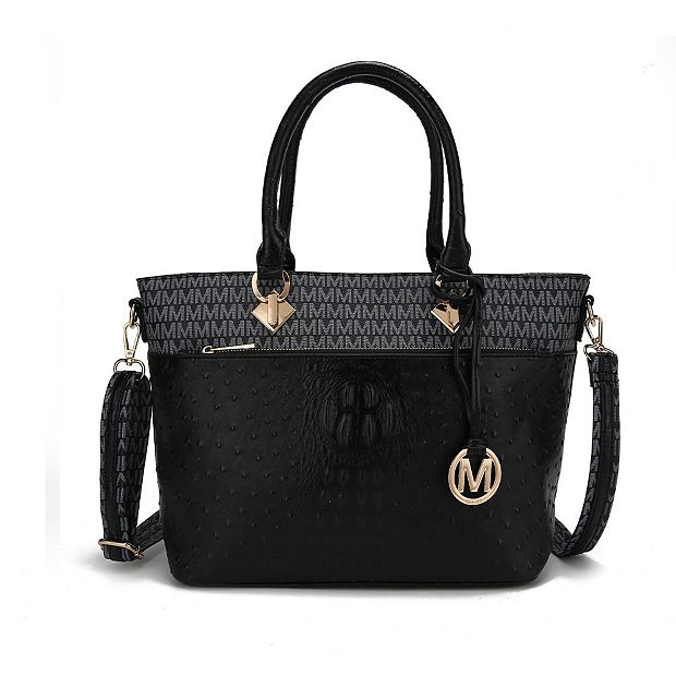 MKF Collection Grace Signature and Croc Embossed Tote Handbag deals by Mia